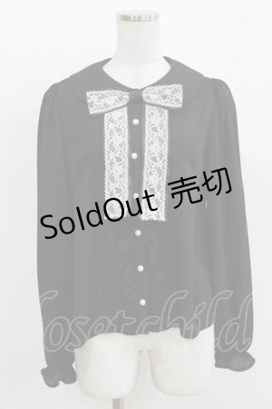 画像: Ank Rouge / レースリボンブラウス M ブラック H-26-03-21-052-CA-BL-NS-ZH