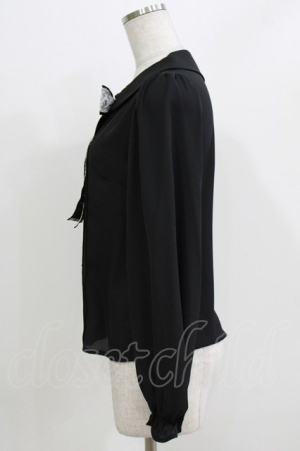 画像2: Ank Rouge / レースリボンブラウス M ブラック H-26-03-21-052-CA-BL-NS-ZH (2)