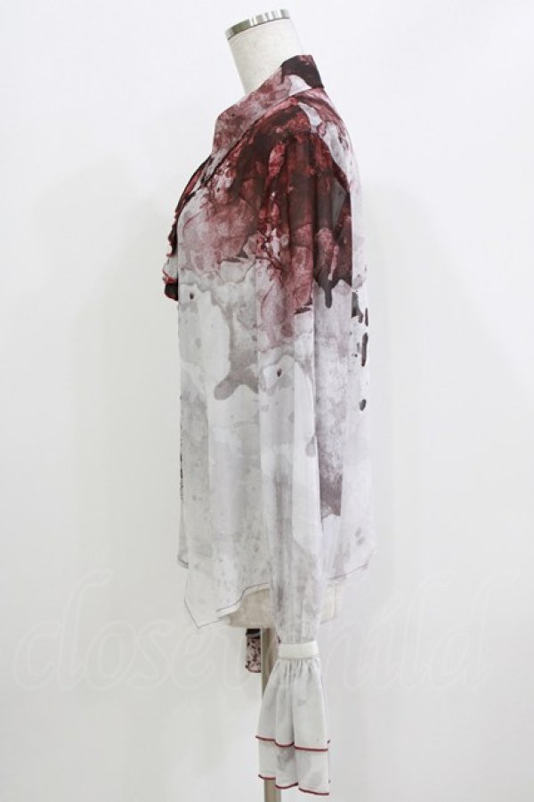 画像2: Lilith House（海外ロリータブランド） / Horrible Wonderland ブラウス L オフ/レッド H-26-03-21-053-EL-BL-NS-ZH (2)