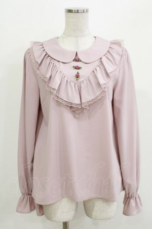 画像: Ank Rouge / PetitRoseヨークフリルブラウス M ピンク H-26-03-21-054-CA-BL-NS-ZH