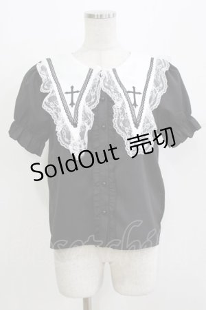 画像: MA*RS / 十字架刺繍セーラーブラウス Free ブラック H-26-03-21-055-EL-BL-NS-ZH