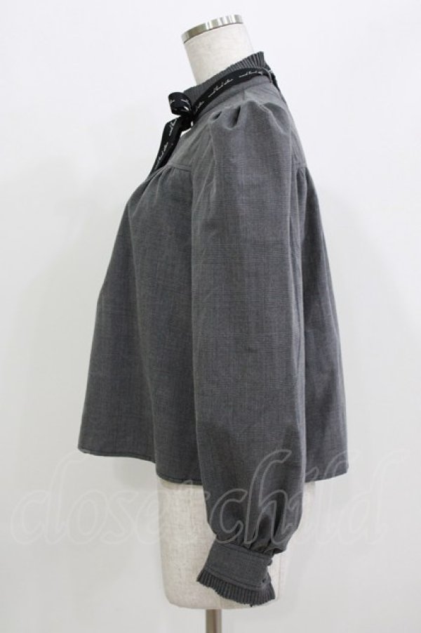 画像2: EATME / ロゴプリントリボンブラウス Free グレー H-26-03-21-056-LO-BL-NS-ZH (2)