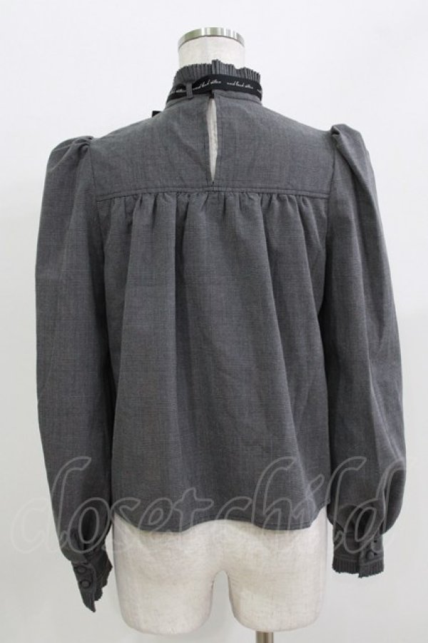 画像3: EATME / ロゴプリントリボンブラウス Free グレー H-26-03-21-056-LO-BL-NS-ZH (3)