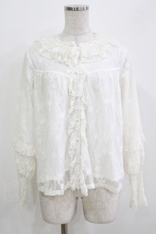 画像1: 梓心蕾（海外ロリータブランド） / レースブラウス L オフ H-26-03-21-058-PU-BL-NS-ZH (1)