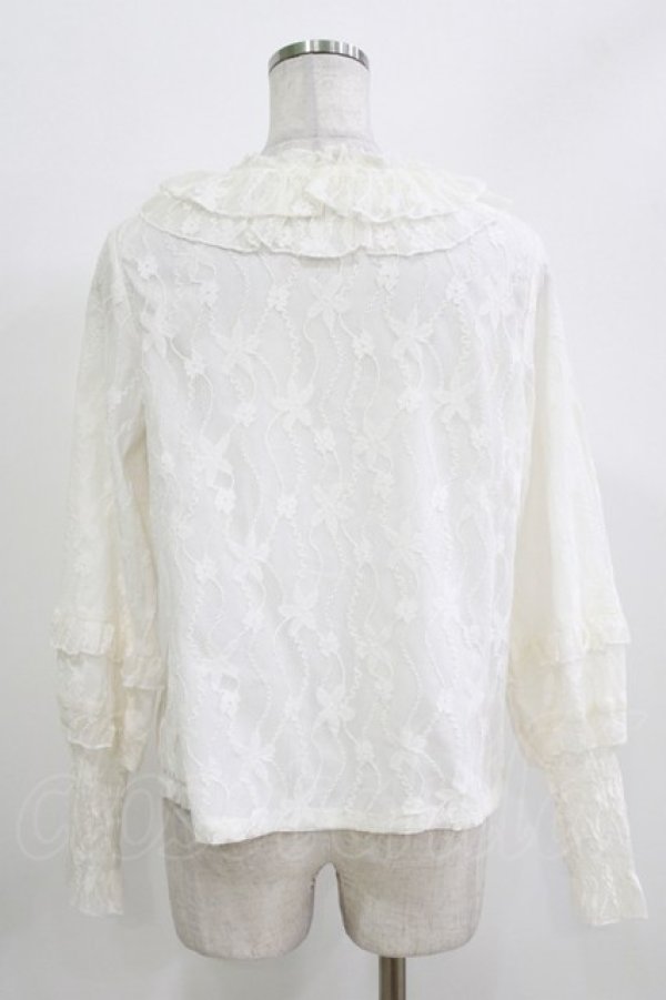 画像2: 梓心蕾（海外ロリータブランド） / レースブラウス L オフ H-26-03-21-058-PU-BL-NS-ZH (2)