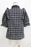 画像3: Rojita / ラッフルフリル配色ブラウス Free ブラックチェック H-26-03-21-060-LO-BL-NS-ZH (3)