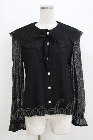 画像: Ank Rouge / ビジューボタンレースブラウス M ブラック H-26-03-21-061-CA-BL-NS-ZH