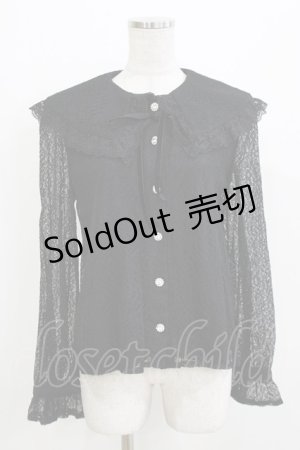 画像: Ank Rouge / ビジューボタンレースブラウス M ブラック H-26-03-21-061-CA-BL-NS-ZH