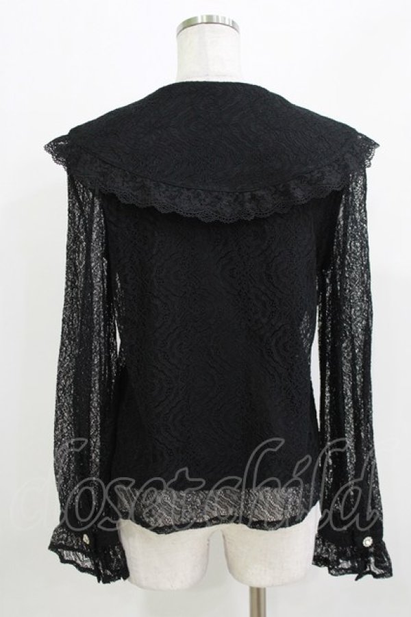 画像3: Ank Rouge / ビジューボタンレースブラウス M ブラック H-26-03-21-061-CA-BL-NS-ZH (3)