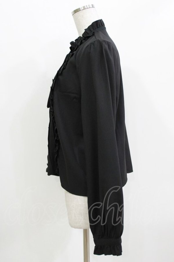 画像2: DearMyLove / ハイネック ピンタックブラウス LL ブラック H-26-03-21-062-EL-BL-NS-ZH (2)