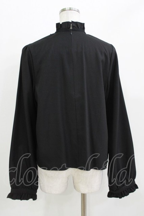 画像3: DearMyLove / ハイネック ピンタックブラウス LL ブラック H-26-03-21-062-EL-BL-NS-ZH (3)