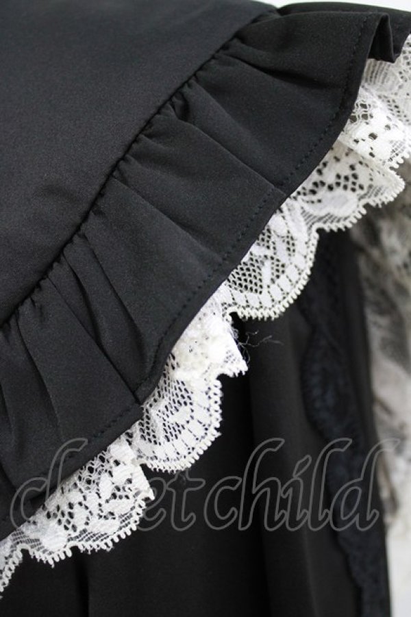 画像3: DearMyLove / サテンレース 切り替えブラウス LL ブラック H-26-03-21-063-EL-BL-NS-ZH (3)