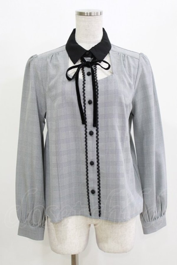 画像1: Ank Rouge / フロント開きブラウス M ブラック H-26-03-21-064-CA-BL-NS-ZH (1)