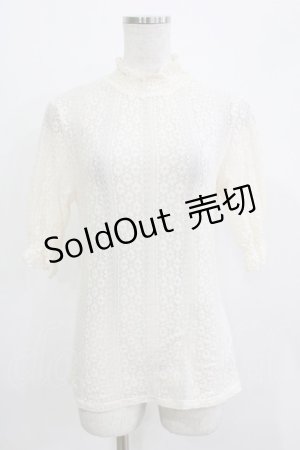 画像: F&A / 5分袖ストライプレーストップス Free IVORY H-26-03-21-065-LO-TO-NS-ZH