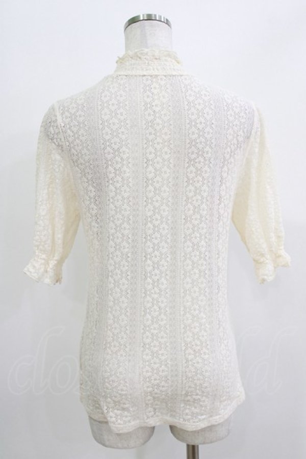 画像2: F&A / 5分袖ストライプレーストップス Free IVORY H-26-03-21-065-LO-TO-NS-ZH (2)