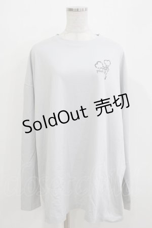 画像: pium / pium teddy friends オーバーサイズロングTシャツ Free ブルーグレー H-26-03-21-068-0-TS-NS-ZH