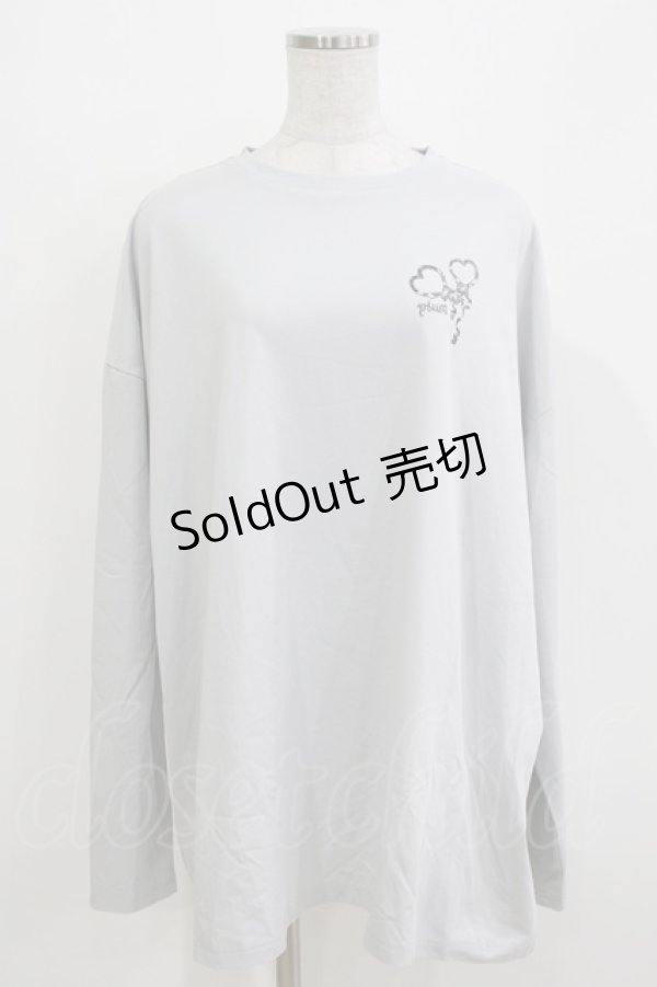 画像1: pium / pium teddy friends オーバーサイズロングTシャツ Free ブルーグレー H-26-03-21-068-0-TS-NS-ZH (1)