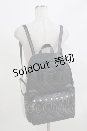 画像: Ank Rouge / A4キルティングリボンリュック  ブラック H-26-03-21-071-CA-BG-NS-ZH