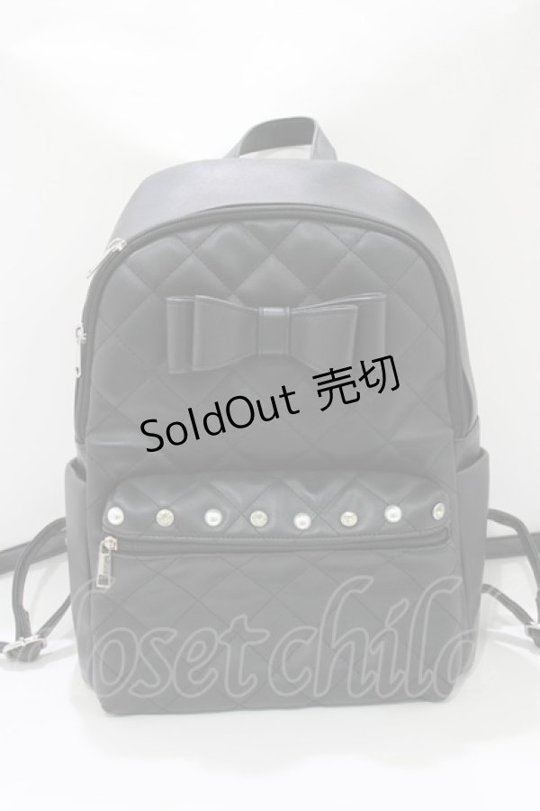 画像2: Ank Rouge / A4キルティングリボンリュック  ブラック H-26-03-21-071-CA-BG-NS-ZH (2)