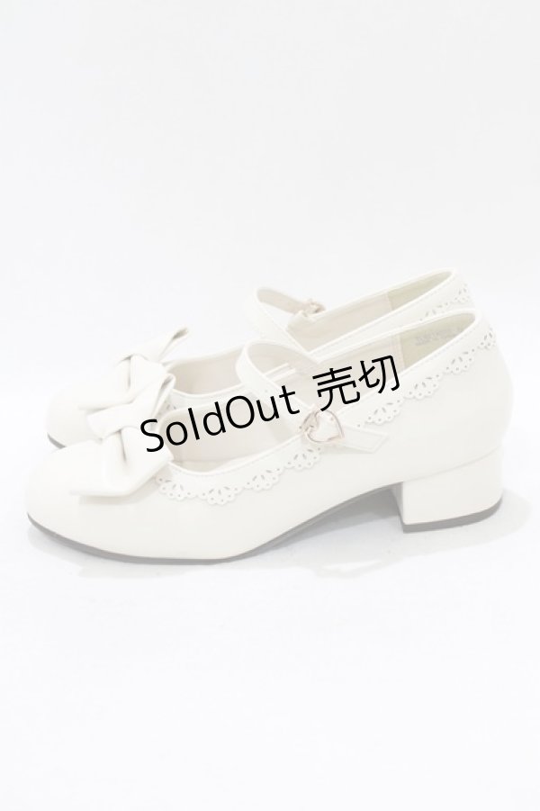 画像2: axes femme kawaii / ローヒールリボンパンプス L オフ H-26-03-21-081-AX-SH-NS-ZH (2)