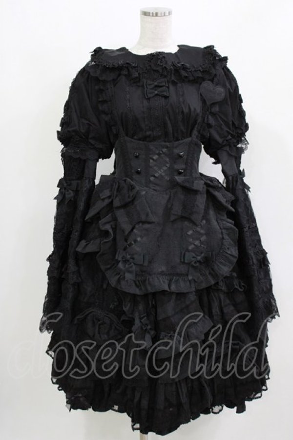 画像1: Lost Aqua（海外ロリータブランド） / Hybrid Moonlight Dollジャンパースカートセット ブラウスXXL/スカートXL ブラック H-26-03-21-010-PU-OP-NS-ZH (1)