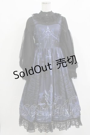 画像: Urtto（海外ロリータブランド） / ジャンパースカートセット L ブラック/ネイビー H-26-03-21-015-PU-BL-NS-ZH