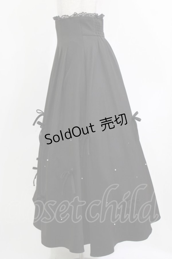 画像2: couture BY ROJITA / ランダムリボンロングフレアスカート Free ブラック H-26-03-21-017-GO-SK-NS-ZH (2)