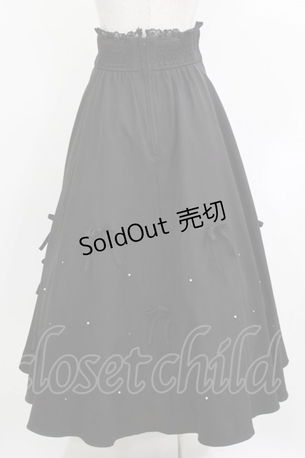 画像3: couture BY ROJITA / ランダムリボンロングフレアスカート Free ブラック H-26-03-21-017-GO-SK-NS-ZH (3)