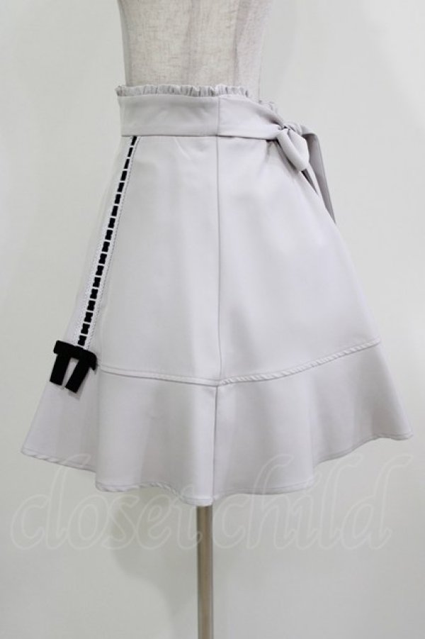 画像2: Ank Rouge / ハシゴリボンフレアースカート M グレー H-26-03-21-020-CA-SK-NS-ZH (2)