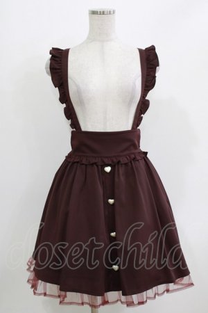 画像: Ank Rouge / ハートボタンサス付きスカート M ワイン H-26-03-21-022-CA-SK-NS-ZH