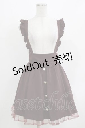 画像: Ank Rouge / ハートボタンサス付きスカート M ワイン H-26-03-21-022-CA-SK-NS-ZH