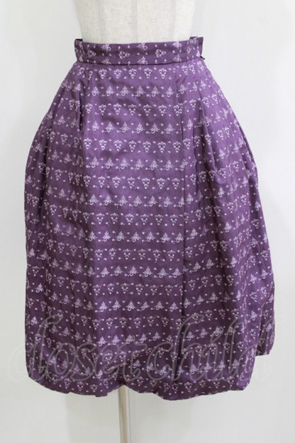 画像1: Jane Marple / グリッターエンブロイダリースカート  紫 H-26-03-22-027-JM-SK-KB-ZH (1)