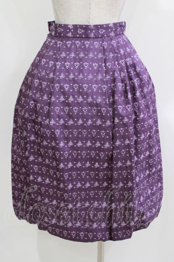 画像3: Jane Marple / グリッターエンブロイダリースカート  紫 H-26-03-22-027-JM-SK-KB-ZH (3)