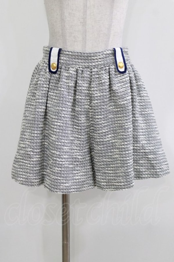 画像1: MILK / MILKツイードキュロット  ネイビー H-26-03-22-028-ML-PA-KB-ZH (1)