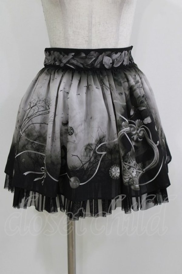 画像1: abilletage / ヴィランズ柄シフォンスカート(ミニ) ミニ丈  H-26-03-22-030-GO-SK-KB-ZH (1)