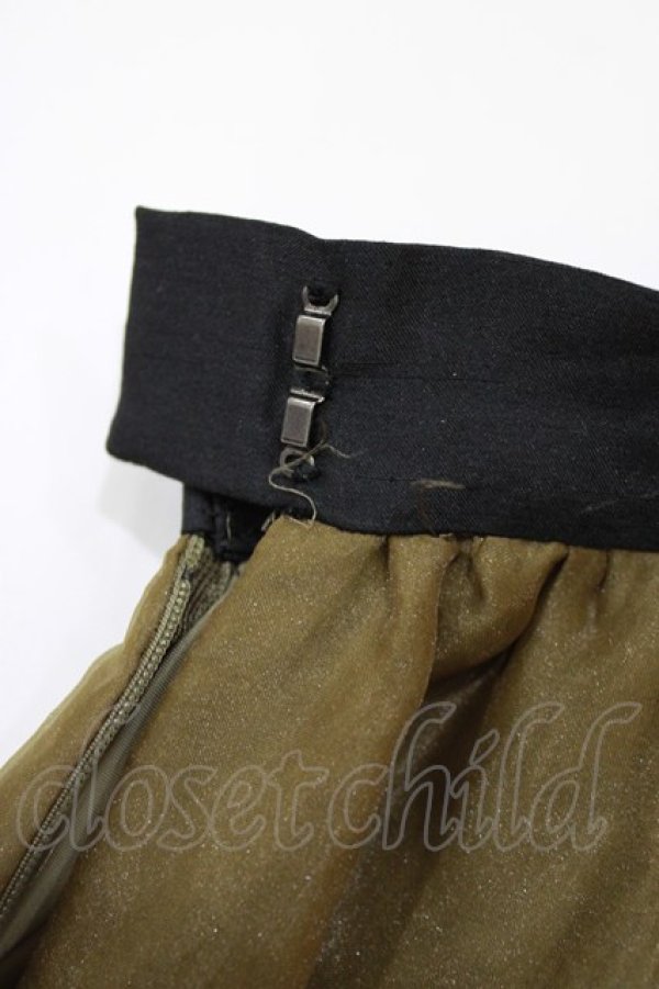 画像5: elements,H / オーガンジーフレアスカート  カーキ H-26-03-22-003-PU-SK-KB-ZH (5)