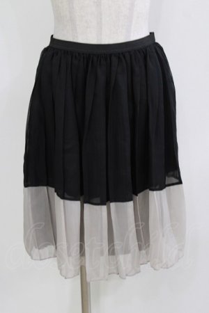 画像: MARBLE / 配色ペチコート  ブラック×グレー H-26-03-22-034-GO-SK-KB-ZH