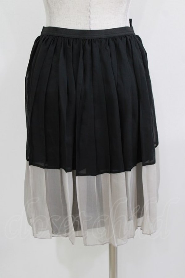 画像3: MARBLE / 配色ペチコート  ブラック×グレー H-26-03-22-034-GO-SK-KB-ZH (3)