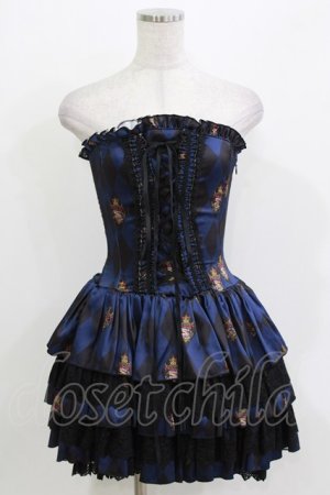 画像: ATELIER PIERROT / "Diamond Circus"ミニコルセットワンピース  紺 H-26-03-22-035-EL-OP-KB-ZH