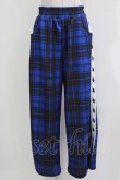 画像1: LISTEN FLAVOR / イナズマずっきゅん チェックジャージパンツ  ブルーチェック H-26-03-22-038-PU-PA-KB-ZH (1)