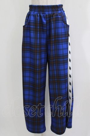 画像: LISTEN FLAVOR / イナズマずっきゅん チェックジャージパンツ  ブルーチェック H-26-03-22-038-PU-PA-KB-ZH