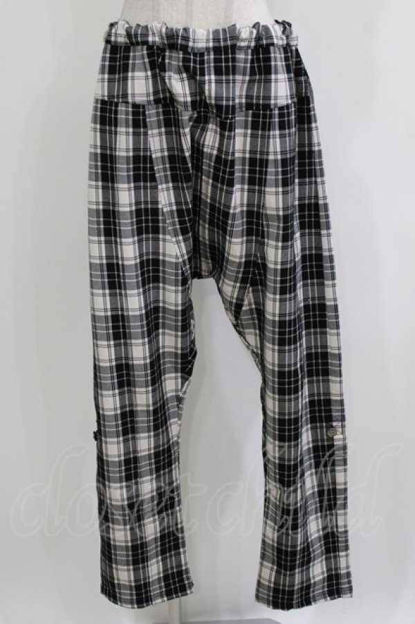 画像1: ALGONQUINS / チェックサルエルパンツ  オフ×ブラック H-26-03-22-040-AL-PA-KB-ZH (1)