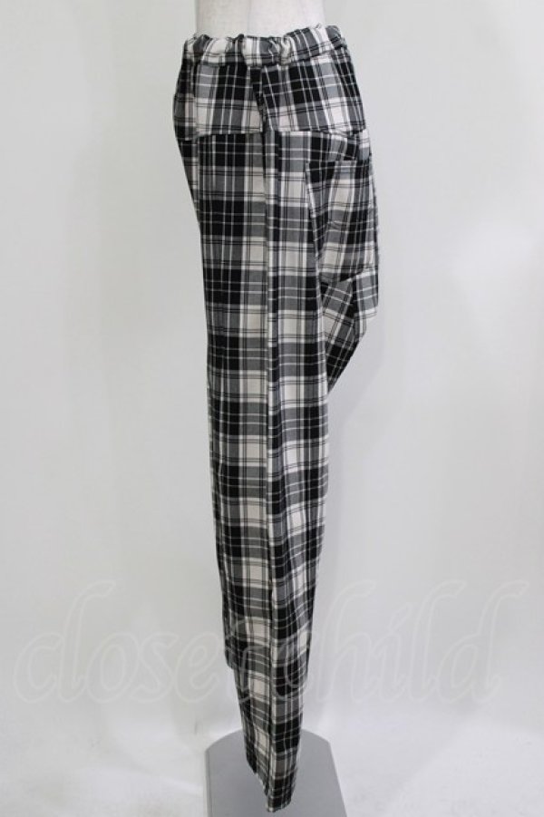 画像2: ALGONQUINS / チェックサルエルパンツ  オフ×ブラック H-26-03-22-040-AL-PA-KB-ZH (2)