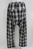 画像3: ALGONQUINS / チェックサルエルパンツ  オフ×ブラック H-26-03-22-040-AL-PA-KB-ZH (3)