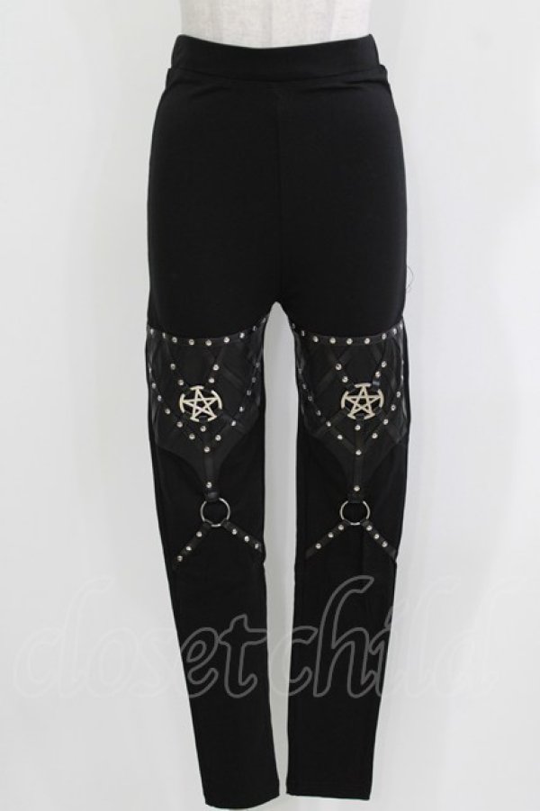 画像1: Restyle / PENTAGRAM HARNESS LEGGINGS M ブラック H-26-03-22-044-GO-PA-KB-ZH (1)