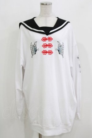 画像: LISTEN FLAVOR / 蝶と龍のチャイナセーラーワンピ  白 H-26-03-22-047-PU-OP-KB-ZH