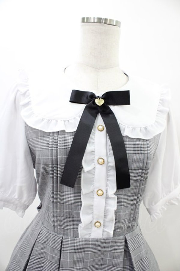 画像3: Amavel / ハートリボンチェック切替ワンピース Free ブラック H-26-03-22-1027-CA-OP-NS-ZH (3)