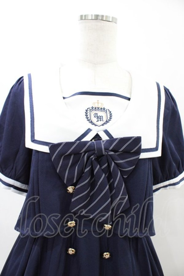 画像3: Amavel / クラシカルセーラーSetUp風ワンピース(ミドル丈) Free ネイビー H-26-03-22-1028-CA-OP-NS-ZH (3)