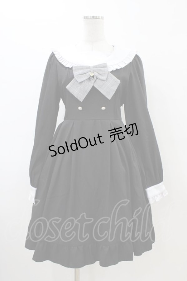 画像1: Amavel / ガーリーフリルセーラーロングスリーブワンピース Free ブラック H-26-03-22-1029-CA-OP-NS-ZH (1)