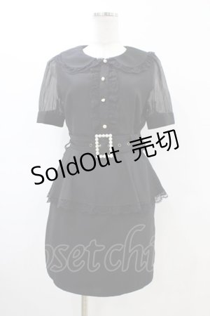 画像: Ank Rouge / ペプラムワンピース M ブラック H-26-03-22-1031-CA-OP-NS-ZH